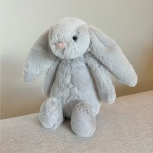 Jellycat Bashful Bunny Mini Plush Stuffed Animal Figure Light Grey Silver Color